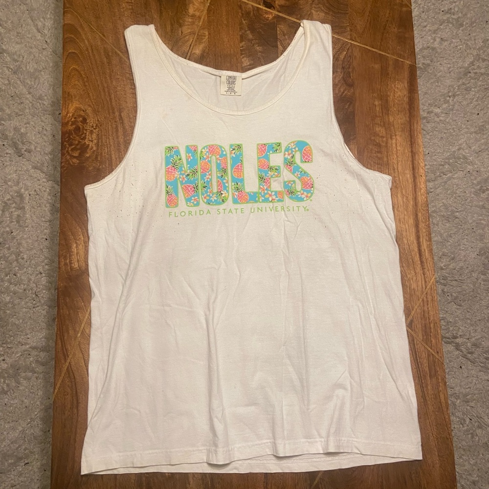 Florida State University Unisex Comfort Colors Tank Top Pineapple Design